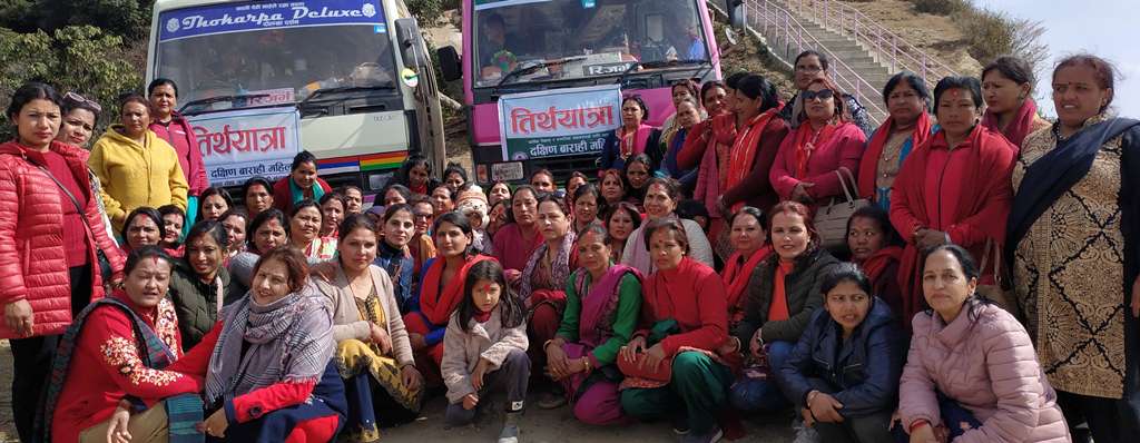 दक्षिण बाराही महिला साकोसद्धारा सदस्यलाई तीर्थ भ्रमण