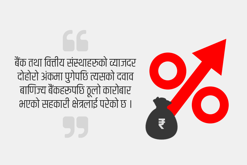 सहकारीको सन्दर्भ व्याजदर बढाउन दवाव 