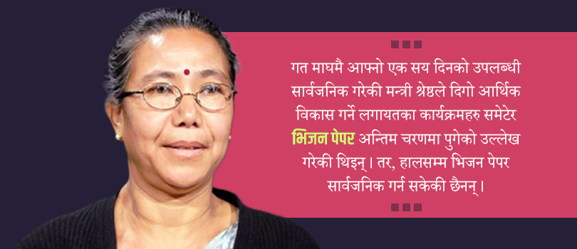कता हरायो सहकारी मन्त्रीको भिजन पेपर ?
