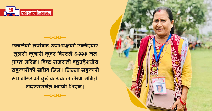 सहकारीकर्मी विस्ट गाउपालिका उपाध्यक्षमा पराजित 