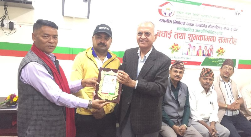 बाबियाखर्क साकोसद्धारा जनप्रतिनिधिलाई सम्मान