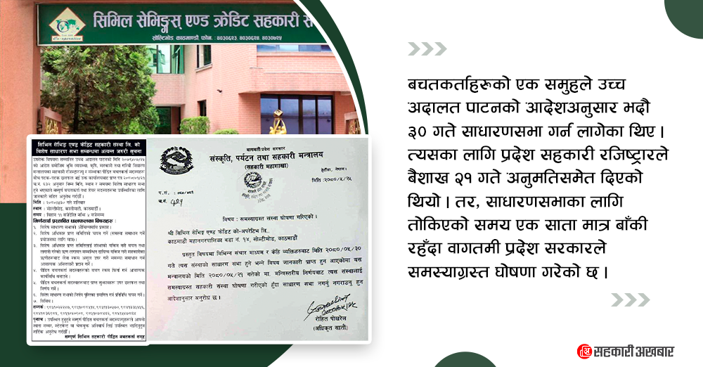 साधारणसभाको मुखमै सिभिल सहकारी समस्याग्रस्त घोषित
